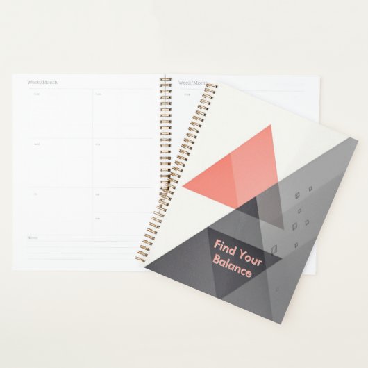 Asymmetric Balance Abstract | Modern Coral Geometr Planner (Display)