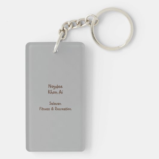 Asymmetric Stripes Horizontal Lines Gray Red Brown Sleutelhanger (achterkant)