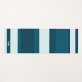 Asymmetric Stripes Horizontal Lines Sea Blue White Yogamat (Voorkant (horizontaal))