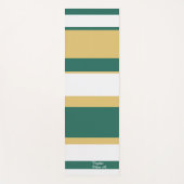 Asymmetric Stripes Lines Green Gold White Yogamat (Voorkant)