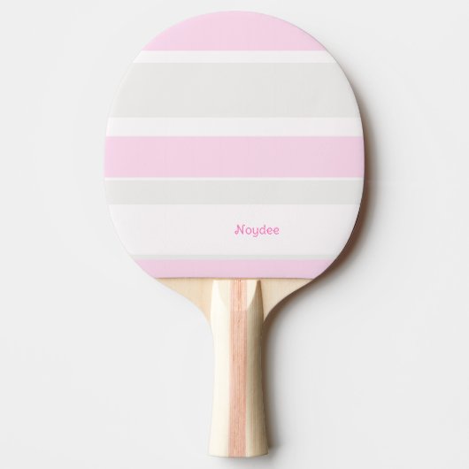 Asymmetric Stripes Lines Grey Pink White Tafeltennisbatje (Voorkant)