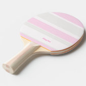 Asymmetric Stripes Lines Grey Pink White Tafeltennisbatje (Voorkant Gekanteld)