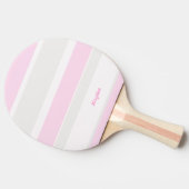 Asymmetric Stripes Lines Grey Pink White Tafeltennisbatje (Zijkant)