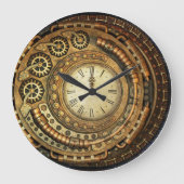 Asymmetrical Steampunk Wall Clock Grote Klok (Voorkant)