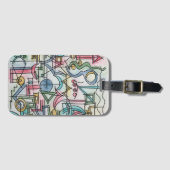 Asymmetrie-handgeschilderde Abstracte Waterverf ku Bagagelabel (Voorkant (horizontaal))