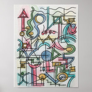 Asymmetrie-moderne Bauhaus Geometrische kunst Poster