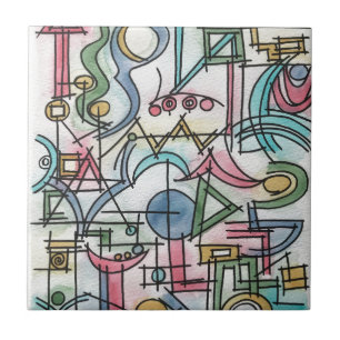 Asymmetrie-moderne Bauhaus Geometrische kunst Tegeltje