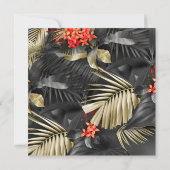 Asymmetrisch Elegant Donker Tropisch Bloemen Bruil Kaart (Achterkant)