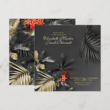 Asymmetrisch Elegant Donker Tropisch Bloemen Bruil