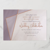 asymmetrisch gedempt lijst met roos goud folie uitnodiging (Voorkant)