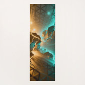 Asymmetrisch rooster pulserend in okerkleur yogamat (Achterkant)