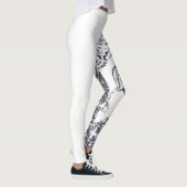 Asymmetrisch zwart-wit patroon & Jouw naam Leggings (Rechts)