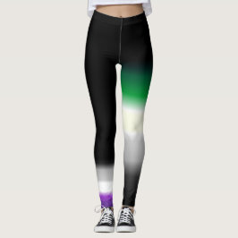Asymmetrische aro ace asexual aromantic pride flag leggings