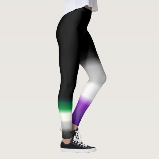 Asymmetrische aro ace asexual aromantic pride flag leggings (Rechts)
