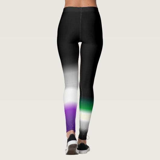 Asymmetrische aro ace asexual aromantic pride flag leggings (Achterkant)