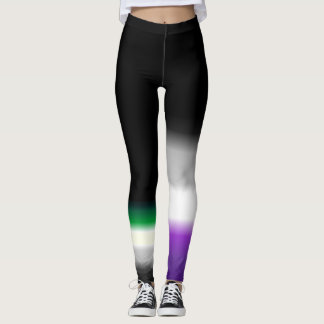 Asymmetrische aro ace asexual aromantic pride flag leggings