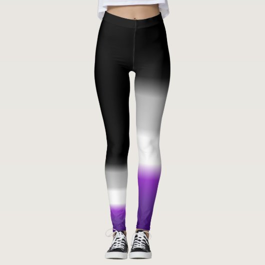Asymmetrische aseksuele pridevlag leggings (Voorkant)