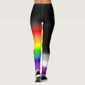Asymmetrische aseksuele regenboogpridevlaggen leggings (Achterkant)