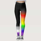 Asymmetrische aseksuele regenboogpridevlaggen leggings (Voorkant)