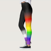 Asymmetrische aseksuele regenboogpridevlaggen leggings (Links)