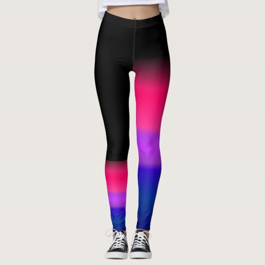 Asymmetrische bibiseksuele pridevlag leggings (Voorkant)