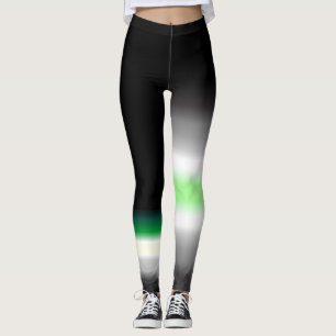 Asymmetrische boeman aro aromantic pride flags leggings