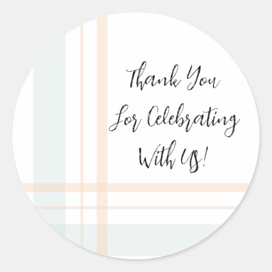 Asymmetrische geplakte pastelgroene en gele lijnen ronde sticker (Voorkant)