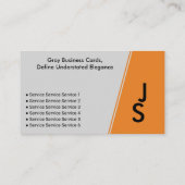 Asymmetrische Initialen grijs en zwart persoonlijk Visitekaartje (Achterkant)