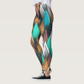 Asymmetrische kleurrijke bomen leggings (Links)