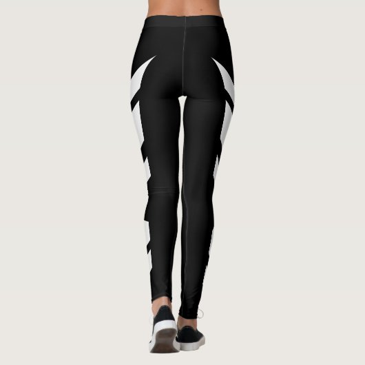 Asymmetrische Leggings zijband zwart/wit (Achterkant)