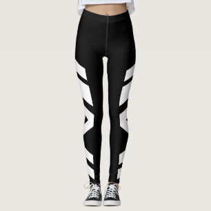 Asymmetrische Leggings zijband zwart/wit