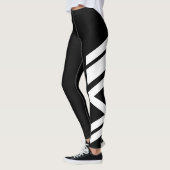 Asymmetrische Leggings zijband zwart/wit (Links)