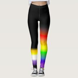 Asymmetrische niet-binaire homoregenboogpridevlagg leggings