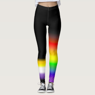 Asymmetrische niet-binaire homoregenboogpridevlagg leggings