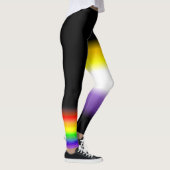Asymmetrische niet-binaire homoregenboogpridevlagg leggings (Rechts)