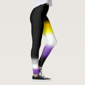 Asymmetrische nonbinary kant asexual pride flags leggings (Rechts)