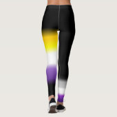 Asymmetrische nonbinary kant asexual pride flags leggings (Achterkant)