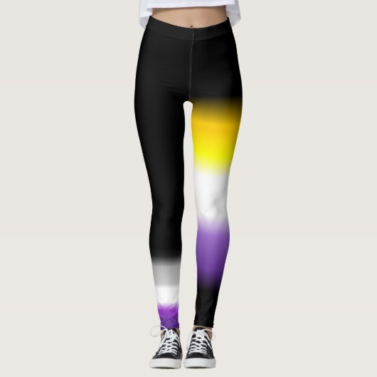 Asymmetrische nonbinary kant asexual pride flags leggings (Voorkant)