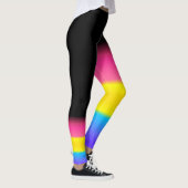 Asymmetrische pan-panseksuele pridevlag leggings (Rechts)