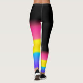 Asymmetrische pan-panseksuele pridevlag leggings (Achterkant)