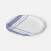 Asymmetrische Plaid Flanel Navy Blue Linear Papieren Bordje (Gekanteld)