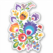 Asymmetrische poolse Folk Wycinanki Sticker (Voorkant)