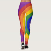 Asymmetrische Rainbow Bullseye LGBT Pride Leggings (Achterkant)