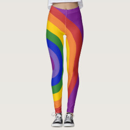 Asymmetrische Rainbow Bullseye LGBT Pride Leggings