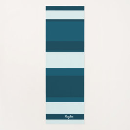 Asymmetrische strepen horizontale lijnen zee blauw yogamat