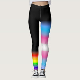 Asymmetrische vlaggen van de transregenboogpride # leggings