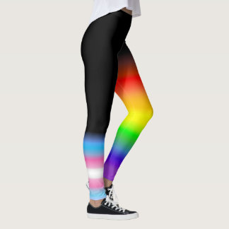 Asymmetrische vlaggen voor transregenboogpriden leggings