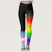 Asymmetrische vlaggen voor transregenboogpriden leggings (Voorkant)