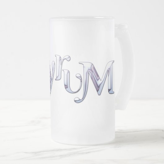 asymmetrische vloeibare tekst matglas bierpul (Voorkant rechts)