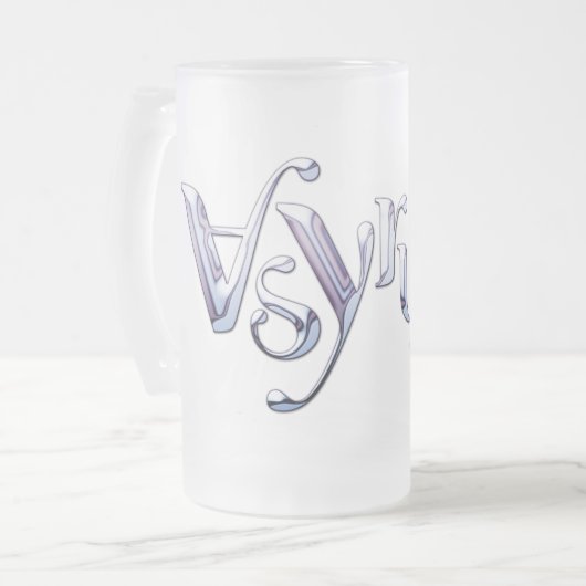 asymmetrische vloeibare tekst matglas bierpul (Voorkant links)